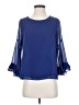 Lulus 100% Polyester Blue 3/4 Sleeve Blouse Size S - photo 1