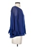 Lulus 100% Polyester Blue 3/4 Sleeve Blouse Size S - photo 4