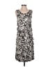 Madison 100% Rayon Print Gray Casual Dress Size S - photo 1