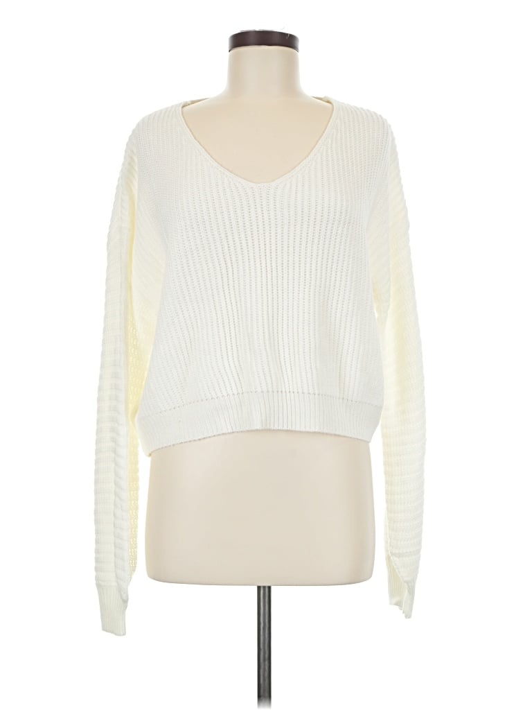 Pre-owned Unbranded Pullover Sweater In White