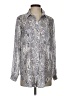 Pilcro 100% Modal Paisley Silver Long Sleeve Blouse Size XS - photo 1