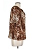 Worthington Animal Print Brown Short Sleeve Blouse Size L - photo 4