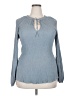 Matty M Blue Long Sleeve Blouse Size 2X - photo 1