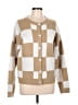 Assorted Brands Checkered-gingham Tan Cardigan Size L - photo 1