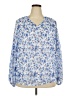 Unbranded 100% Polyester Blue 3/4 Sleeve Blouse Size 2X - photo 1