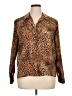 Joanna 100% Polyester Animal Print Brown Long Sleeve Blouse Size XL - photo 1
