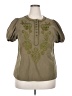 Shein Curve 100% Cotton Green Short Sleeve Blouse Size 2X - photo 1