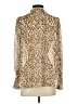 by the River 100% Polyester Animal Print Gold Long Sleeve Blouse Size S - photo 2