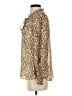 by the River 100% Polyester Animal Print Gold Long Sleeve Blouse Size S - photo 5