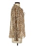 by the River 100% Polyester Animal Print Gold Long Sleeve Blouse Size S - photo 4