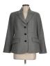 Nina Mclemore 100% Wool Chevron-herringbone Gray Wool Blazer Size 8 - photo 1