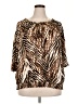 Worthington Animal Print Brown 3/4 Sleeve Blouse Size 2X - photo 1