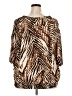 Worthington Animal Print Brown 3/4 Sleeve Blouse Size 2X - photo 2