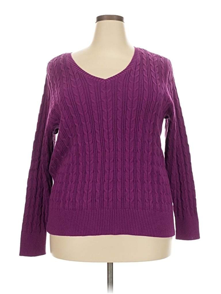 Pre-owned St. John's Bay Pullover Sweater In Purple