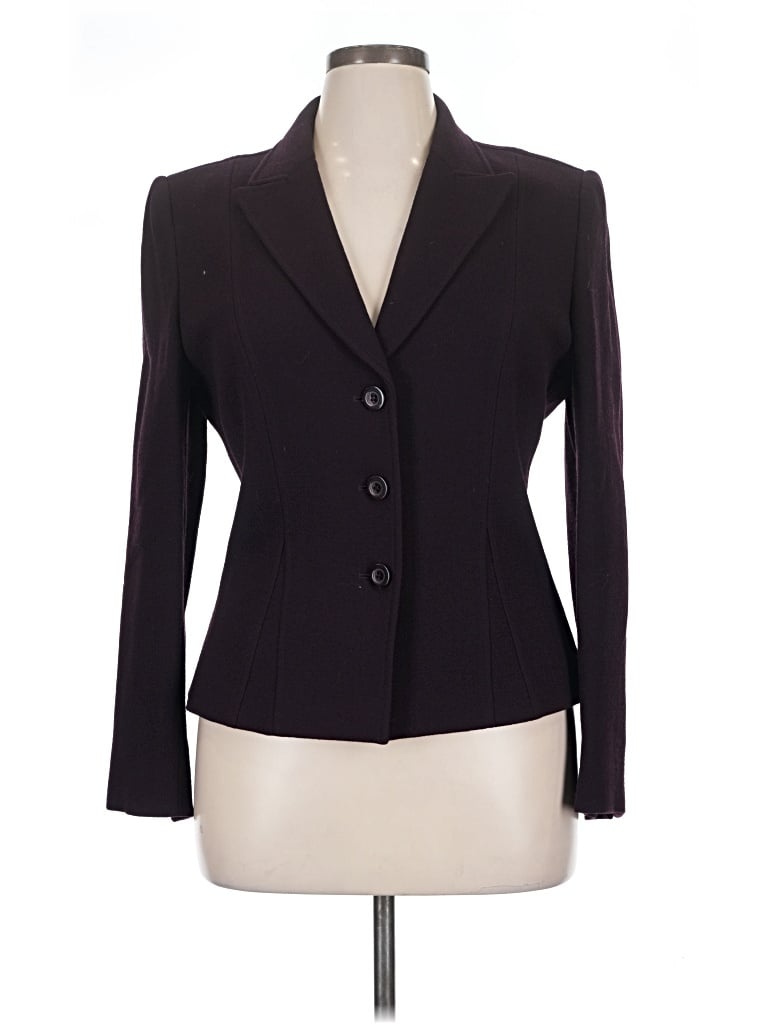 Pre-owned Tahari Wool Blazer Jacket In Burgundy