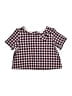Janie and Jack Houndstooth Purple Burgundy Short Sleeve Blouse Size 12-18 mo - photo 1