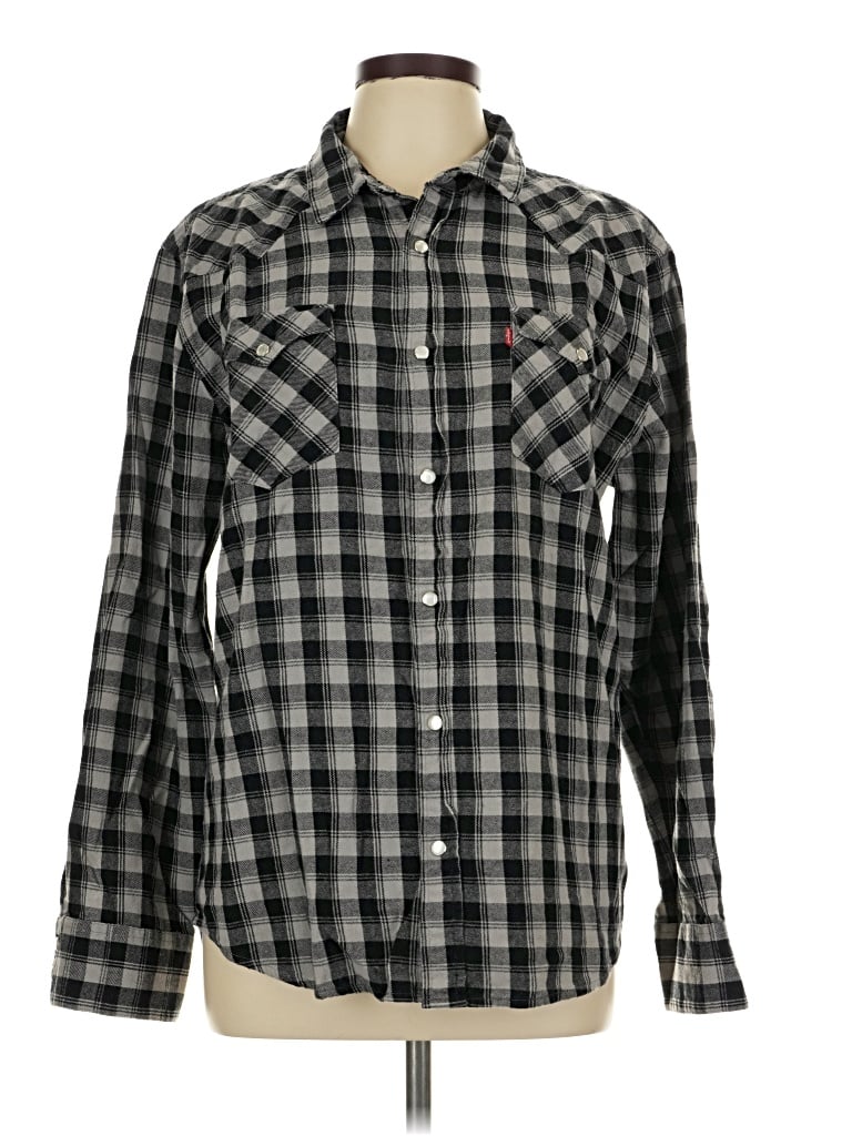 Pre-owned Levi's Long Sleeve Button Down Shirt In Gray