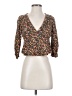 Volcom 100% Viscose Brown Orange 3/4 Sleeve Blouse Size XS - photo 1