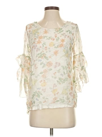 Giusy 3/4 Sleeve Silk Top (view 1)