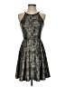 Soprano Metallic Black Cocktail Dress Size S - photo 1