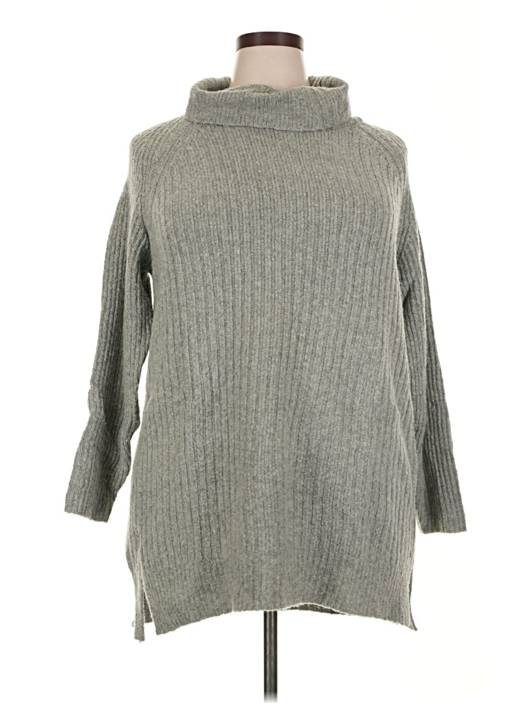 Pre-owned Eddie Bauer Turtleneck Sweater In Gray