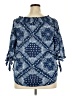Like an Angel 100% Polyester Blue 3/4 Sleeve Blouse Size 2X - photo 2