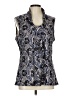Larry Levine Blue Sleeveless Blouse Size L - photo 1