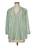 CAbi 100% Polyester Stripes Green 3/4 Sleeve Blouse Size M - photo 1