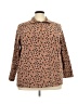 Lands' End 100% Polyester Animal Print Brown Cardigan Size 3X - photo 1