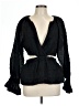 Something Navy Black Long Sleeve Blouse Size L - photo 1