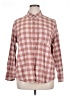 Universal Thread Checkered-gingham Pink Long Sleeve Button-Down Shirt Size XL - photo 1