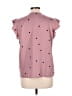 Unbranded 100% Polyester Hearts Pink Short Sleeve Blouse Size L - photo 2