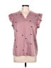 Unbranded 100% Polyester Hearts Pink Short Sleeve Blouse Size L - photo 1