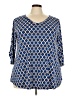 Sami & JO Blue 3/4 Sleeve Blouse Size 3X - photo 1