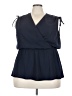 Lane Bryant 100% Polyester Blue Sleeveless Blouse Size 22 - 24 Plus - photo 1