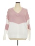 Unbranded 100% Polyester Color Block Pink Pullover Sweater Size 2X - photo 1
