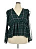 Torrid 100% Polyester Green 3/4 Sleeve Blouse Size 2X Plus (2) - photo 1