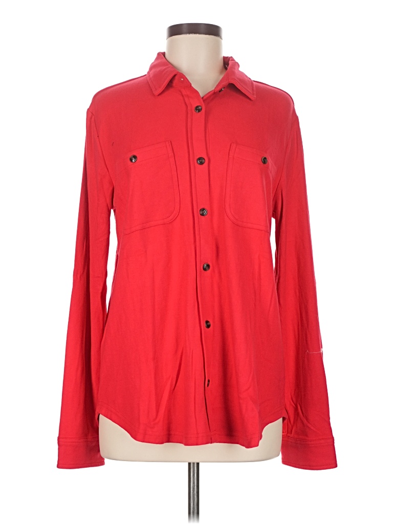 Pre-owned Assorted Brands Long Sleeve Button Down Shirt In Red