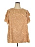 Unbranded 100% Polyester Stars Brown Short Sleeve Blouse Size 2X - photo 1