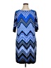 Studio One Chevron-herringbone Blue Casual Dress Size 1X - photo 1