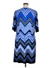 Studio One Chevron-herringbone Blue Casual Dress Size 1X - photo 2