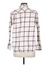 Ann Taylor LOFT Plaid Ivory Long Sleeve Button-Down Shirt Size M - photo 2