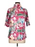 Unbranded Floral Pink Short Sleeve Blouse Size L - photo 1