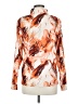 Unbranded 100% Polyester Print Orange Long Sleeve Blouse Size M - photo 2
