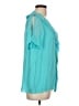 Elie Tahari 100% Silk Teal Blouse Size L - photo 4