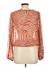 Timing 100% Polyester Orange Long Sleeve Blouse Size L - photo 2
