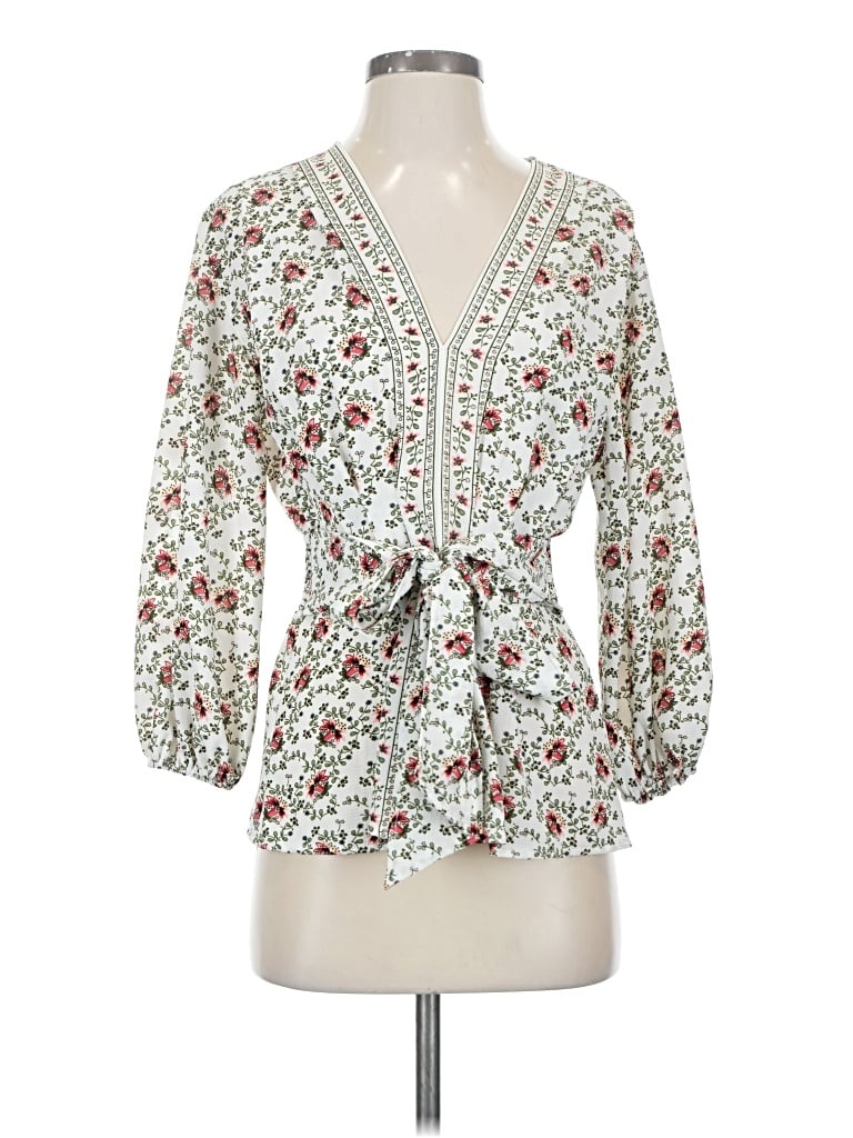 Pre-owned Max Studio 3/4 Sleeve Blouse In White