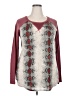 A.gain Burgundy Ivory Long Sleeve T-Shirt Size 2X - photo 1