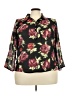 Impressions Floral Black 3/4 Sleeve Blouse Size 2X - photo 1