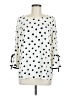 Talbots 100% Polyester Polka Dots Ivory 3/4 Sleeve Blouse Size M - photo 1